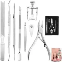 Aihontai Nagelknipper voor ingegroeide teennagels, 8-delige professionele roestvrijstalen manicure- en pedicureset, nagelvijl, nagelfrees,