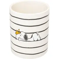 Famanu – Keramische potloodhouder met Snoopy design, pennenbakje voor bureau, afmetingen 10,5 x 8,5 cm