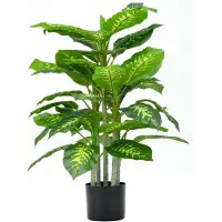 HOMCOM - Kunstplant - PEVA - Kunststof - 17L x 17B x 95H cm - Groen
