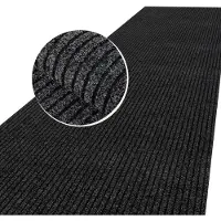 ANRO Loper Mischa Zwart 160x80cm – Schoonloopmat Antislip Op Maat