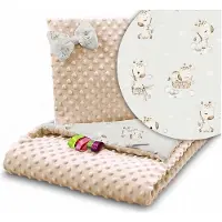 Babymam Minky Dek- en kussenset 75x100cm - Giraffe Zosia Beige