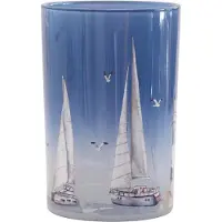 Clayre & Eef Waxinelichthouder Blauw Glas