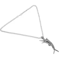 ABOOFAN Unisex Cretaceoos Visboter Roestvrij Staal Hanger Ketting