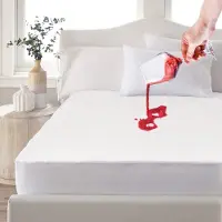 Famanu – Matrasbeschermer, waterdicht, 200 x 200 cm, hoogte 30 cm, hoeslaken, hypoallergeen en ademend, bescherming tegen mijten en bacteriën