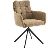 Woonexpress Draaibare Eetkamerstoel Swag - Textiel / Metaal - Curry / Zwart - 63x89x63 cm (BxHxD) - ARS - Koudschuim