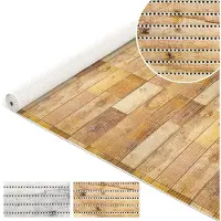 ANRO Badmat Houtlook Bruin 130x500cm Antislip Douchemat Afwasbaar Sneldrogend