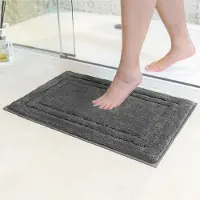 Famanu – Badmat anti-slip, super absorberend en machinewasbaar, voor badkamer, douche, bad of als WC mat, donkergrijs, 40x60 cm