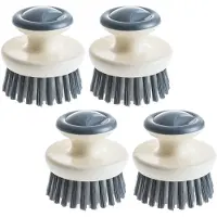ABOOFAN 4St Multifunctionele Plastic Vaatborstels Met Handvat Keuken Grijs