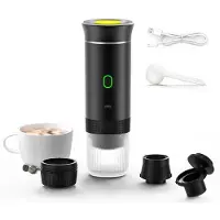 Generic 3-delige set draagbare koffiezetapparaten, verwarmde espressomachine, geschikt voor gemalen koffiecapsules, voor in de auto en vrachtwagen