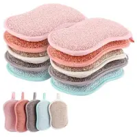 Aihontai Set van 15 herbruikbare, dubbelzijdige microvezel schuursponsjes (16 x 10 cm) voor de afwas.
