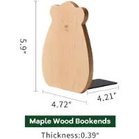 Aihontai Boekensteunen in de vorm van een beer, decoratieve boekensteunen, houten plank