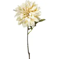 Fleurdirect Kunstbloem Dahlia - Textiel/Metaal - Creme - 55 cm - Realistisch & Onderhoudsvrij
