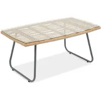 Garden Point Malta stalen salontafel beige