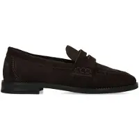 Manfield Donkerbruine suède loafers | Maat 39