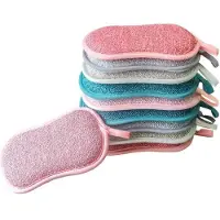 Aihontai 12 herbruikbare, wasbare microvezel afwassponzen, milieuvriendelijke schuursponsjes, antibacterieel, geurloos, schoonmaakborstel