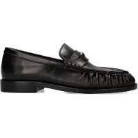 Manfield Zwarte leren loafers | Maat 42