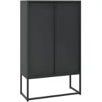 vidaXL Hoge kast 80x35x135 cm staal zwart