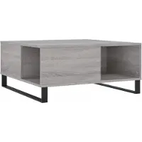 vidaXL Salontafel 80x80x36,5 cm bewerkt hout grijs sonoma eikenkleurig