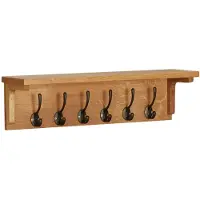 vidaXL Kapstok 60x16x16 cm massief eikenhout