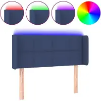 vidaXL Hoofdbord LED 103x16x78/88 cm stof blauw