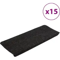 vidaXL Trapmatten zelfklevend 15 st 65x24,5x3,5 cm antracietkleurig