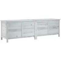 vidaXL Tuinkist, wit, 198,5 x 50 x 56,5 cm, massief grenenhout