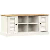 vidaXL Schoenenbank VIGO 106x35x40 cm massief grenenhout wit