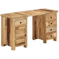 vidaXL Bureau, massief mangohout, 140x50x77 cm