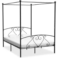 vidaXL Hemelbedframe metaal zwart 140x200 cm