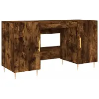 vidaXL Bureau, gerookt eikenfineer, 140x50x75 cm, houtvezelplaat