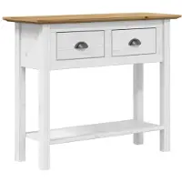 vidaXL Wandtafel BODO 91x35x74 cm massief grenenhout bruin