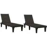 vidaXL Ligbedden 2 st 155x58x83 cm polypropeen zwart