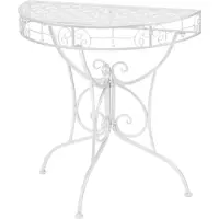 vidaXL Bijzettafel vintage stijl half rond 72x36x74 cm metaal zilver