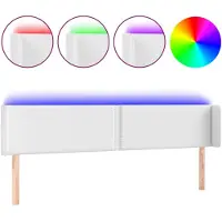 vidaXL Hoofdbord LED 203x16x78/88 cm kunstleer wit