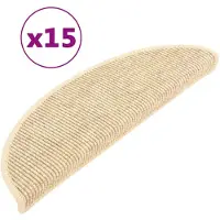 vidaXL Trapmatten 15 st 56x17x3 cm Lichtbeige Halfrond