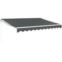 vidaXL Luifel uittrekbaar 3,5x2,5 m stof en aluminium antracietkleurig