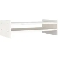 vidaXL Monitorstandaard 50x27x15 cm massief grenenhout wit