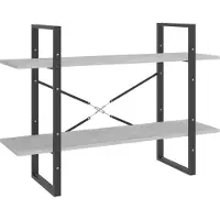 vidaXL Boekenkast met 2 schappen 100x30x70 cm bewerkt hout betongrijs