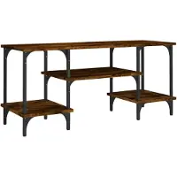 vidaXL Tv-meubel 102x35x45,5 cm bewerkt hout gerookt eikenkleurig