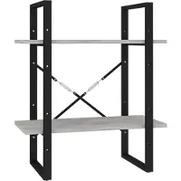 vidaXL Boekenkast met 2 schappen 60x30x70 cm bewerkt hout betongrijs