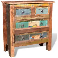 vidaXL Kast met 4 lades massief gerecycled hout