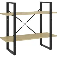 vidaXL Boekenkast met 2 schappen 80x30x70 cm bewerkt hout sonoma eiken