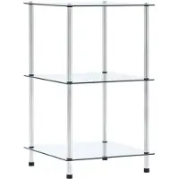 vidaXL Kastje 3-laags 40x40x67 cm gehard glas transparant