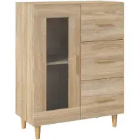 vidaXL Dressoir 69,5x34x90 cm bewerkt hout sonoma eikenkleurig