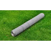 vidaXL Kippengaas 25x0,5 m gegalvaniseerd staal zilverkleurig
