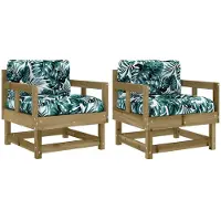 vidaXL Tuinstoelen 2 st met kussens geïmpregneerd grenenhout