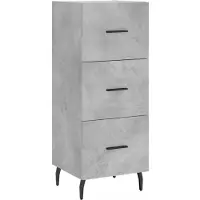 vidaXL Dressoir 34,5x34x90 cm bewerkt hout betongrijs