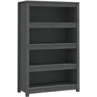 vidaXL Boekenkast 80x35x126 cm massief grenenhout grijs