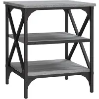 vidaXL Bijzettafel 40x42x50 cm bewerkt hout grijs sonoma eikenkleurig