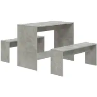 vidaXL 3-delige Eethoekset bewerkt hout betongrijs